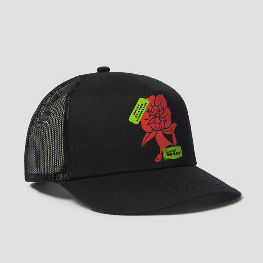 HUF Flower District Trucker Hat Black