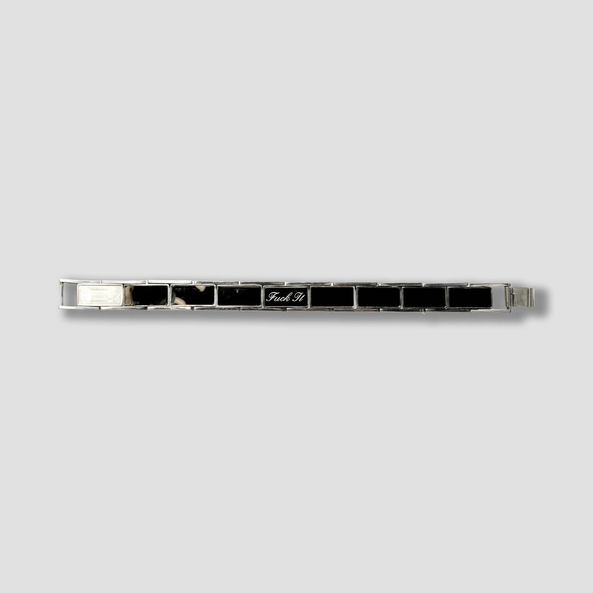 HUF Fuck It Enamel Link Bracelet Silver
