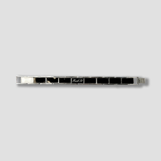 HUF Fuck It Enamel Link Bracelet Silver