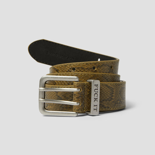 HUF Fuck It Snakeskin Belt Green