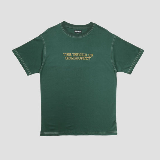Passport Whole Of Community Embroidery Organic T-Shirt Forest Green