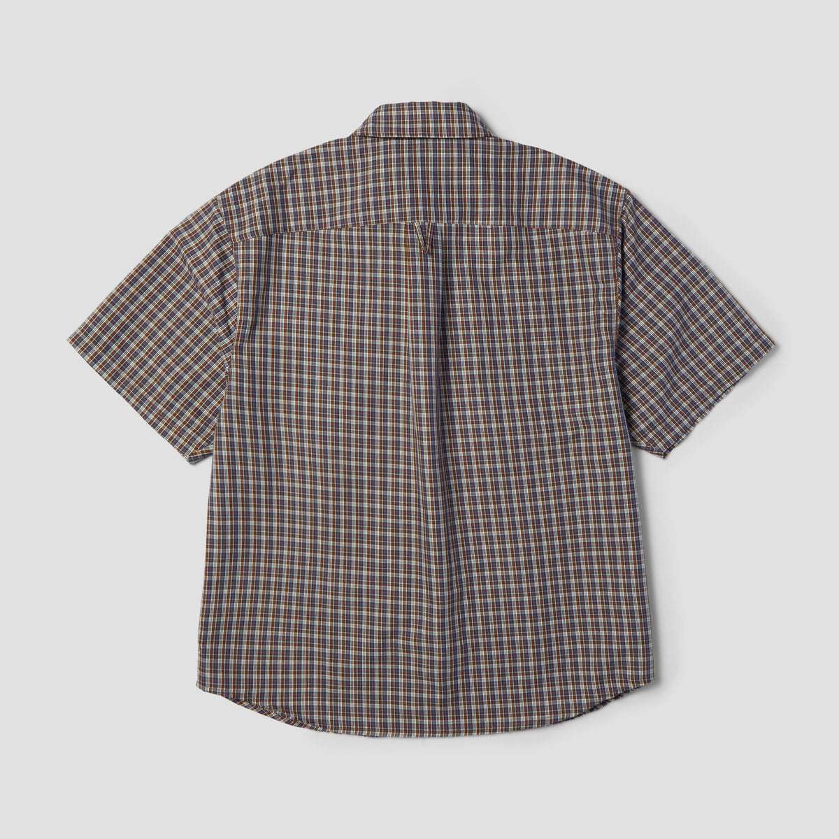 HUF Galaxy Plaid Shortsleeve Woven Top Dark Brown