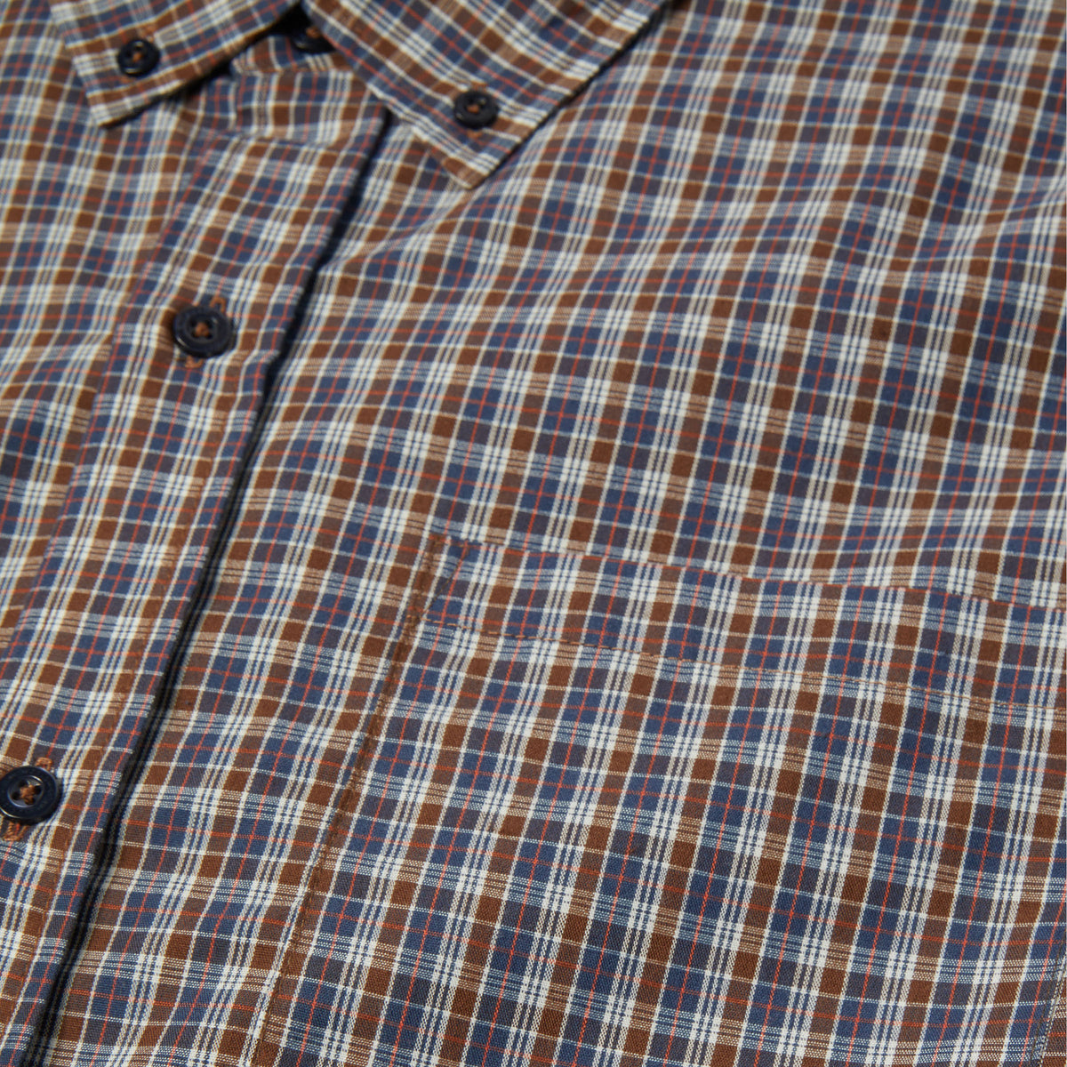 HUF Galaxy Plaid Shortsleeve Woven Top Dark Brown