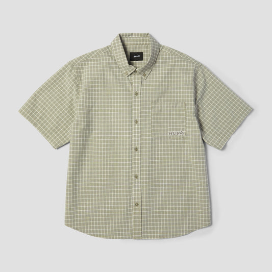 HUF Galaxy Plaid Shortsleeve Woven Top Stone