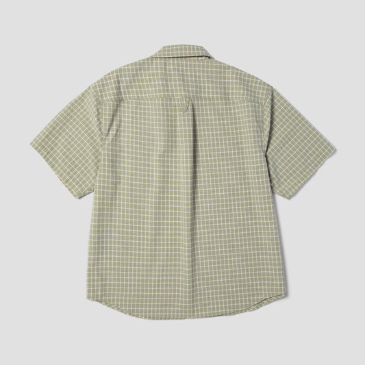 HUF Galaxy Plaid Shortsleeve Woven Top Stone