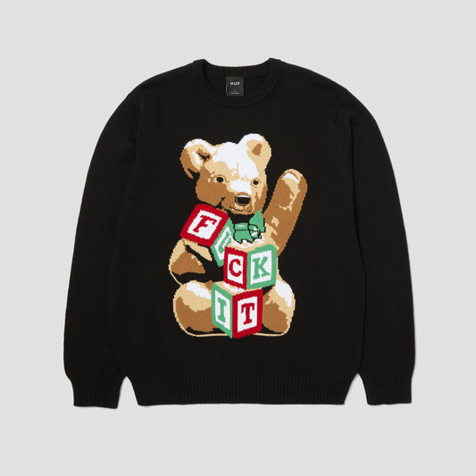 HUF Gift Bear Intarsia Sweater Black