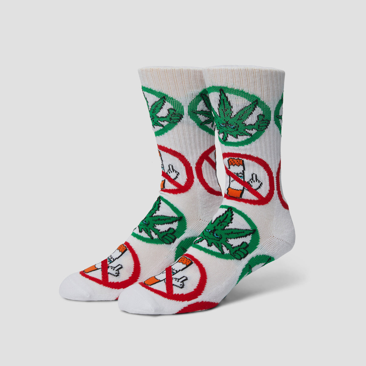 HUF Green Buddy Approved Sock White