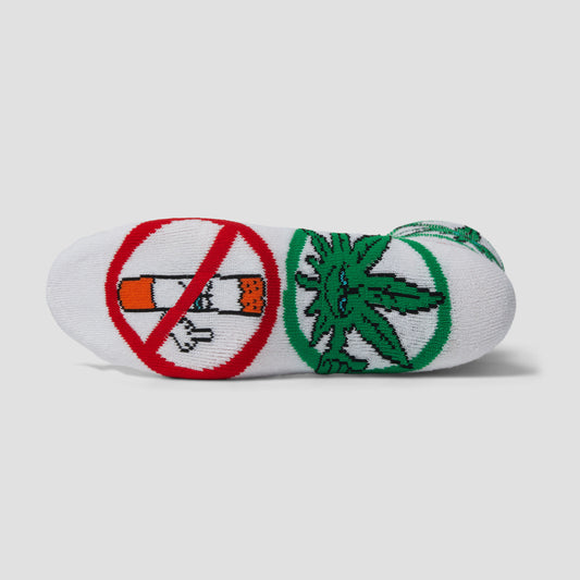 HUF Green Buddy Approved Sock White