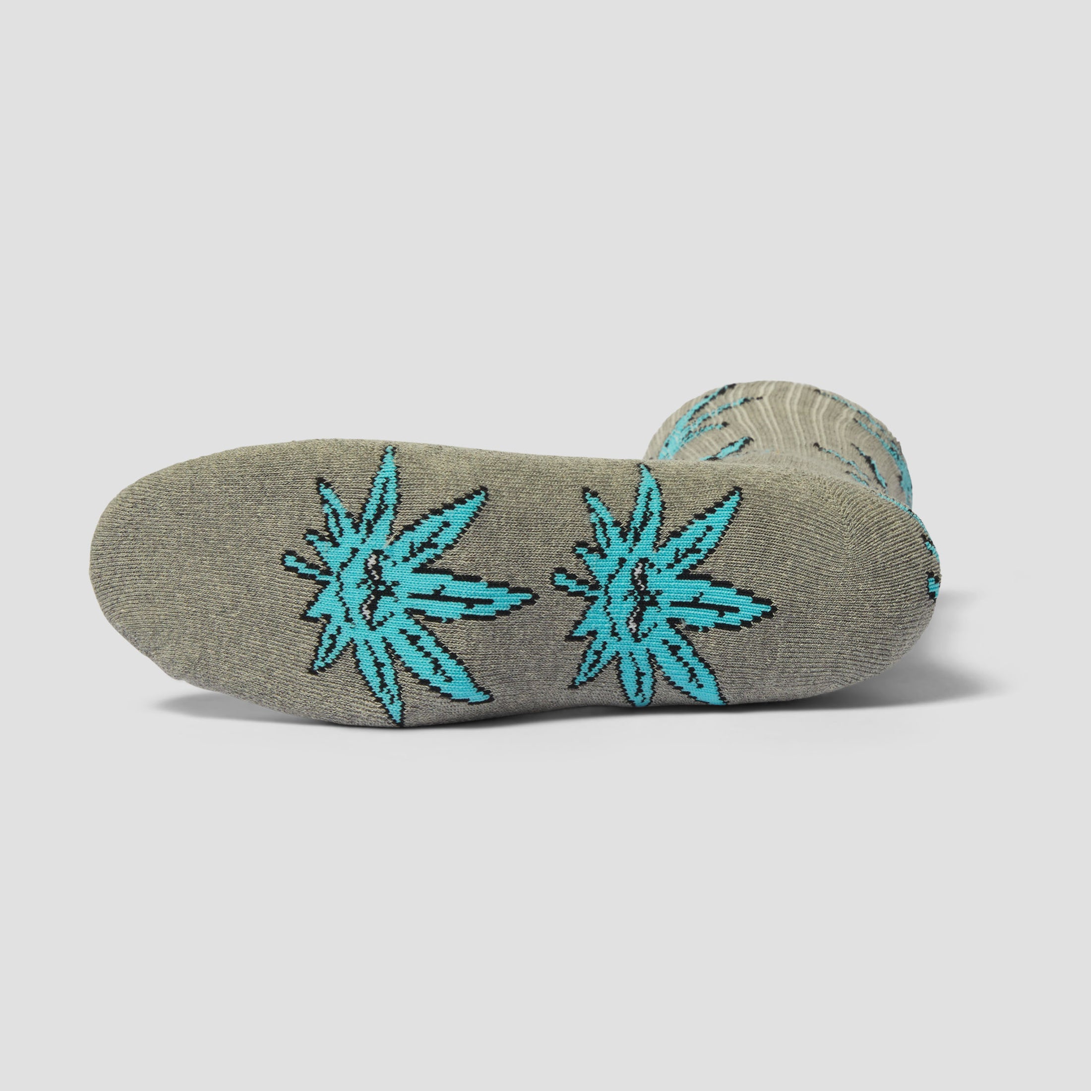 HUF Green Buddy Crew Sock Heather Grey