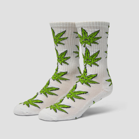 HUF Green Buddy Crew Sock White