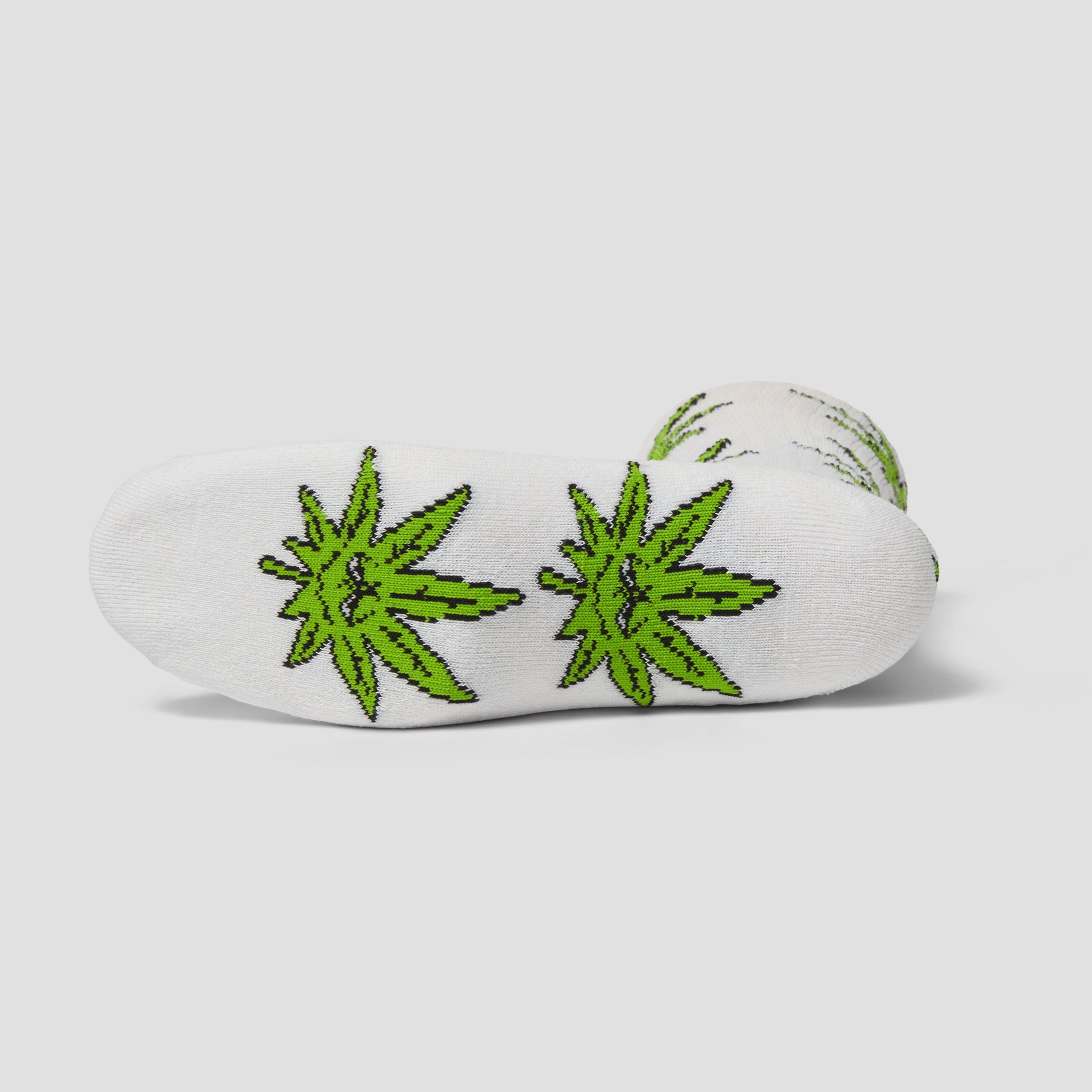 HUF Green Buddy Crew Sock White