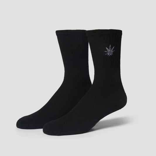 HUF Green Buddy Embroidered Sock Black