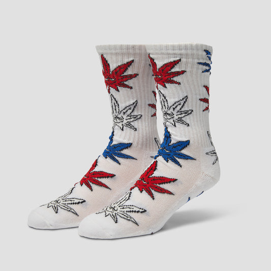 HUF Green Buddy Multi Sock White