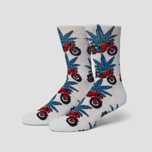 HUF Green Buddy Nitro Sock White