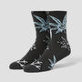 HUF Green Buddy Snowflakes Sock Black