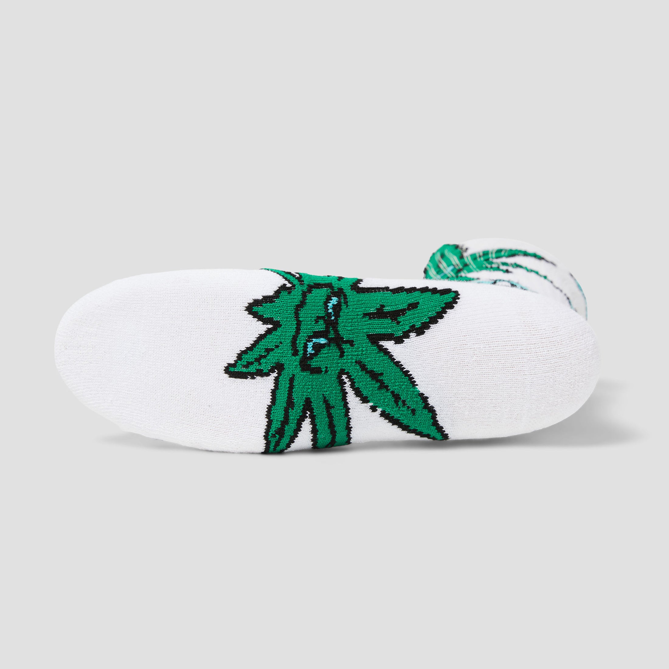 HUF Green Buddy Snowflakes Sock White