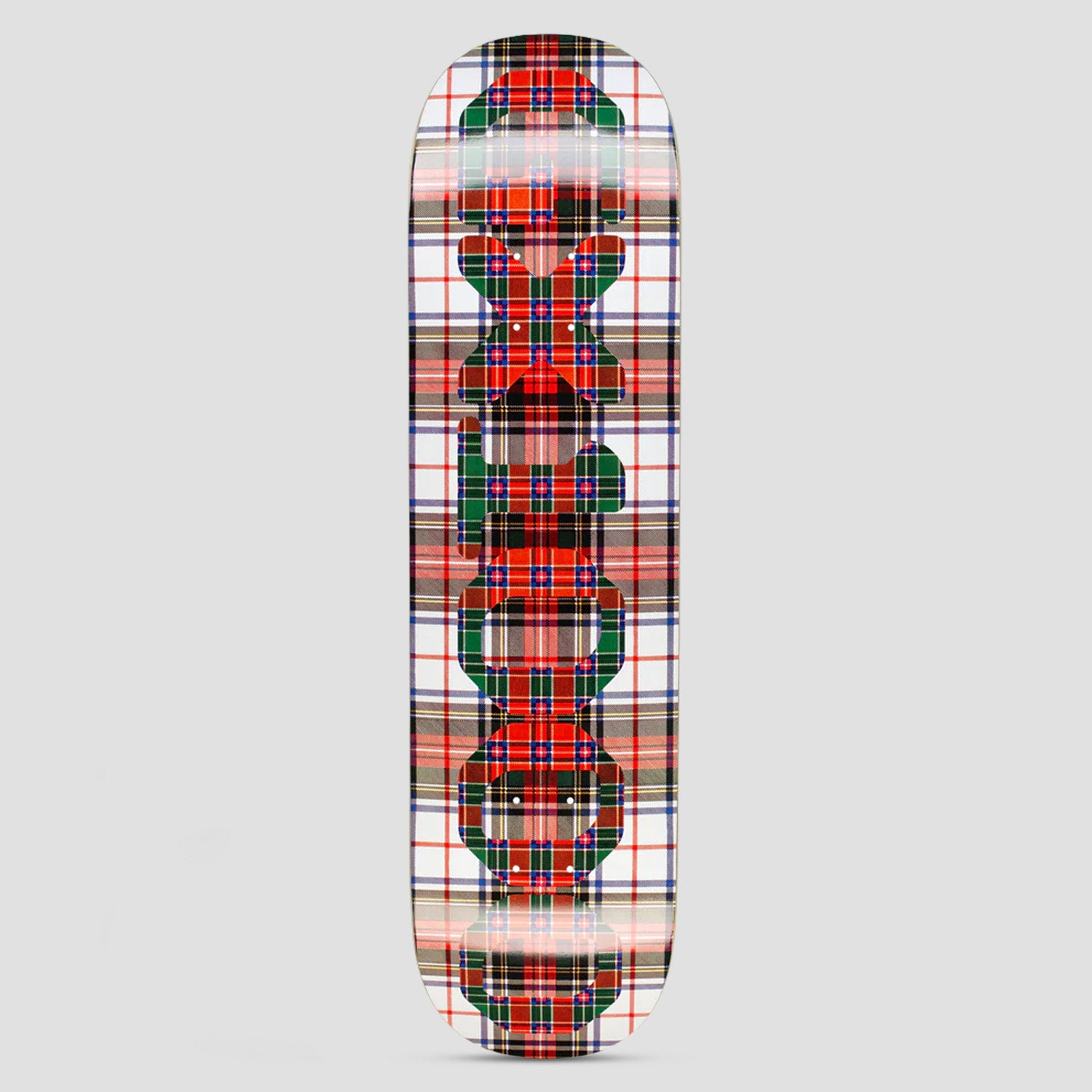 GX1000 8.5 OG Logo Tartan Skateboard Deck White