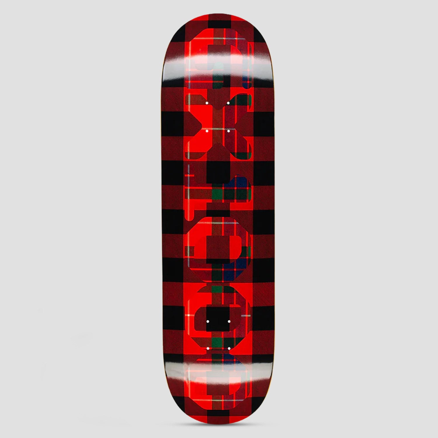 GX1000 8.75 OG Logo Tartan Skateboard Deck Red