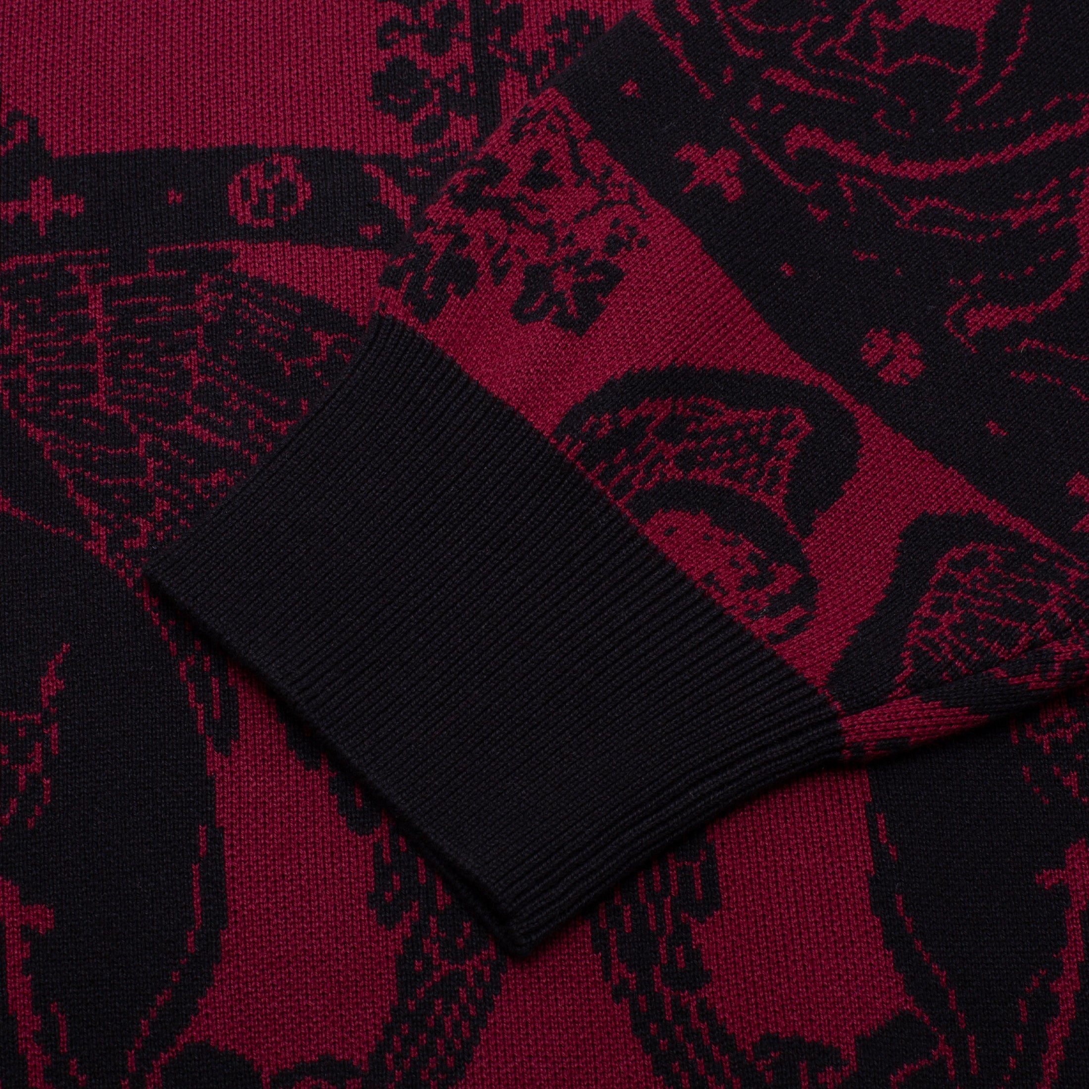 GX1000 Jacquard Knit Angel Sweater Black / Maroon