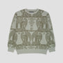 GX1000 Jacquard Knit Angel Sweater Grey / Green