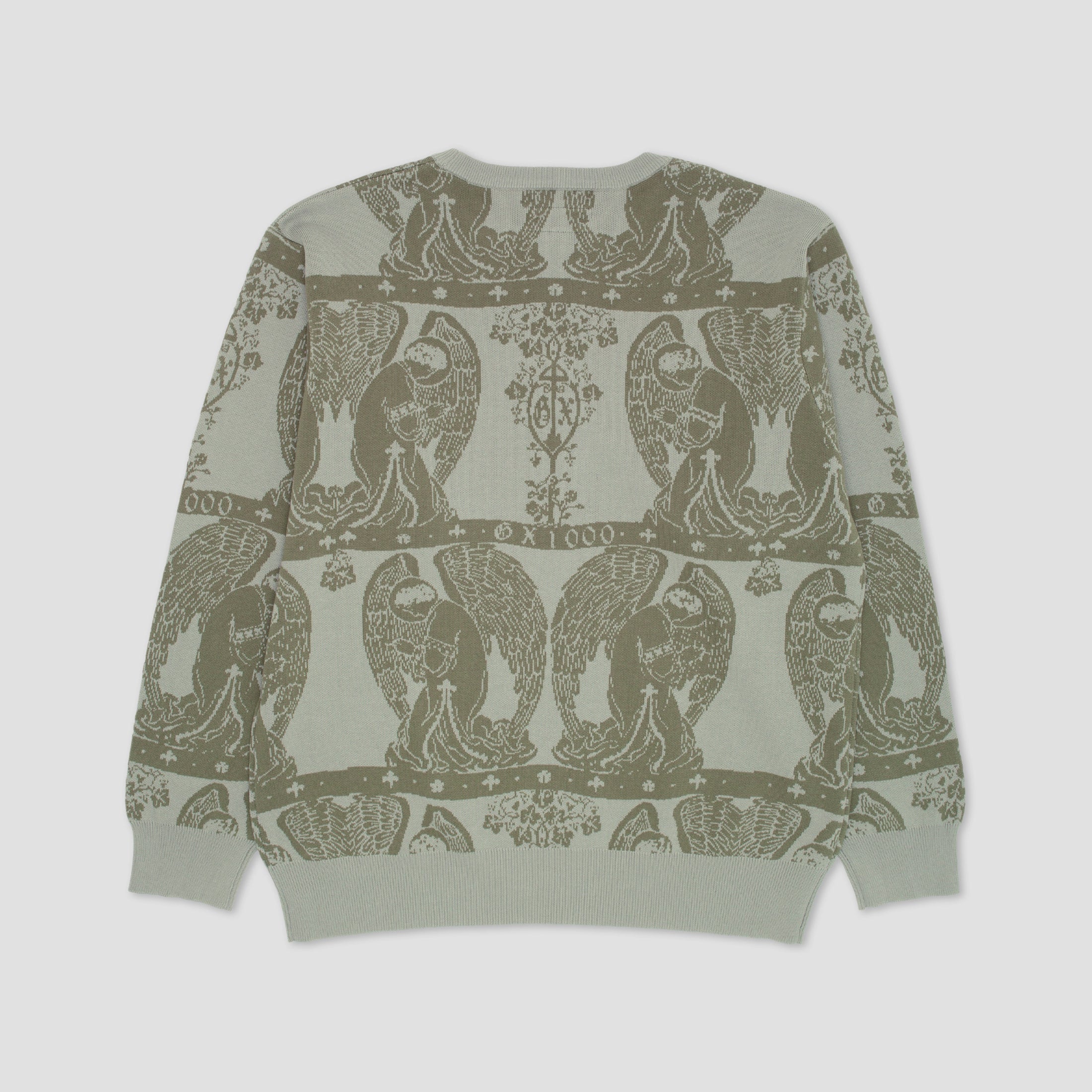 GX1000 Jacquard Knit Angel Sweater Grey / Green