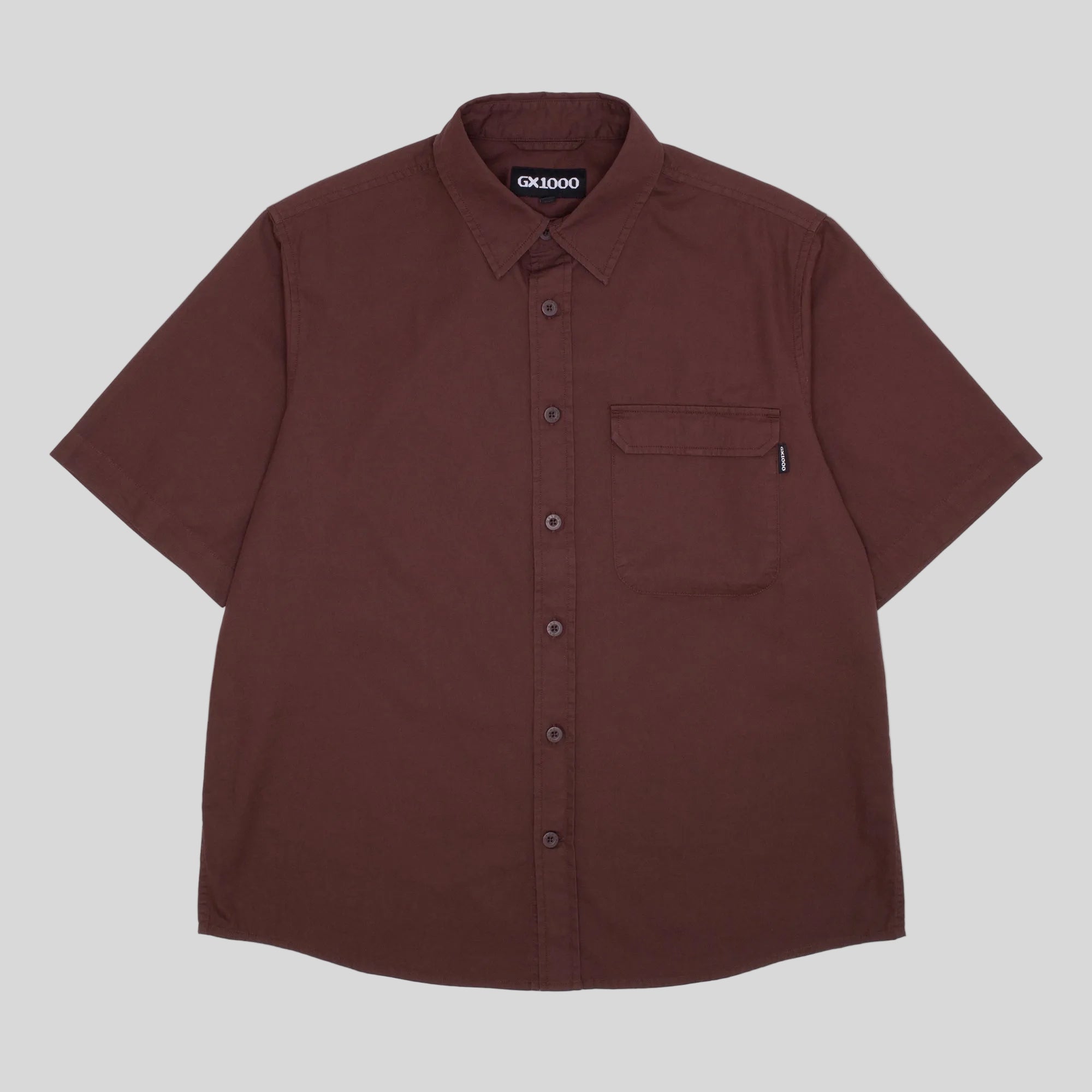 GX1000 Big Pocket Shortsleeve Button Down Shirt Brown