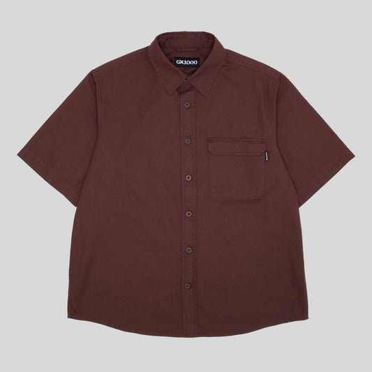 GX1000 Big Pocket Shortsleeve Button Down Shirt Brown
