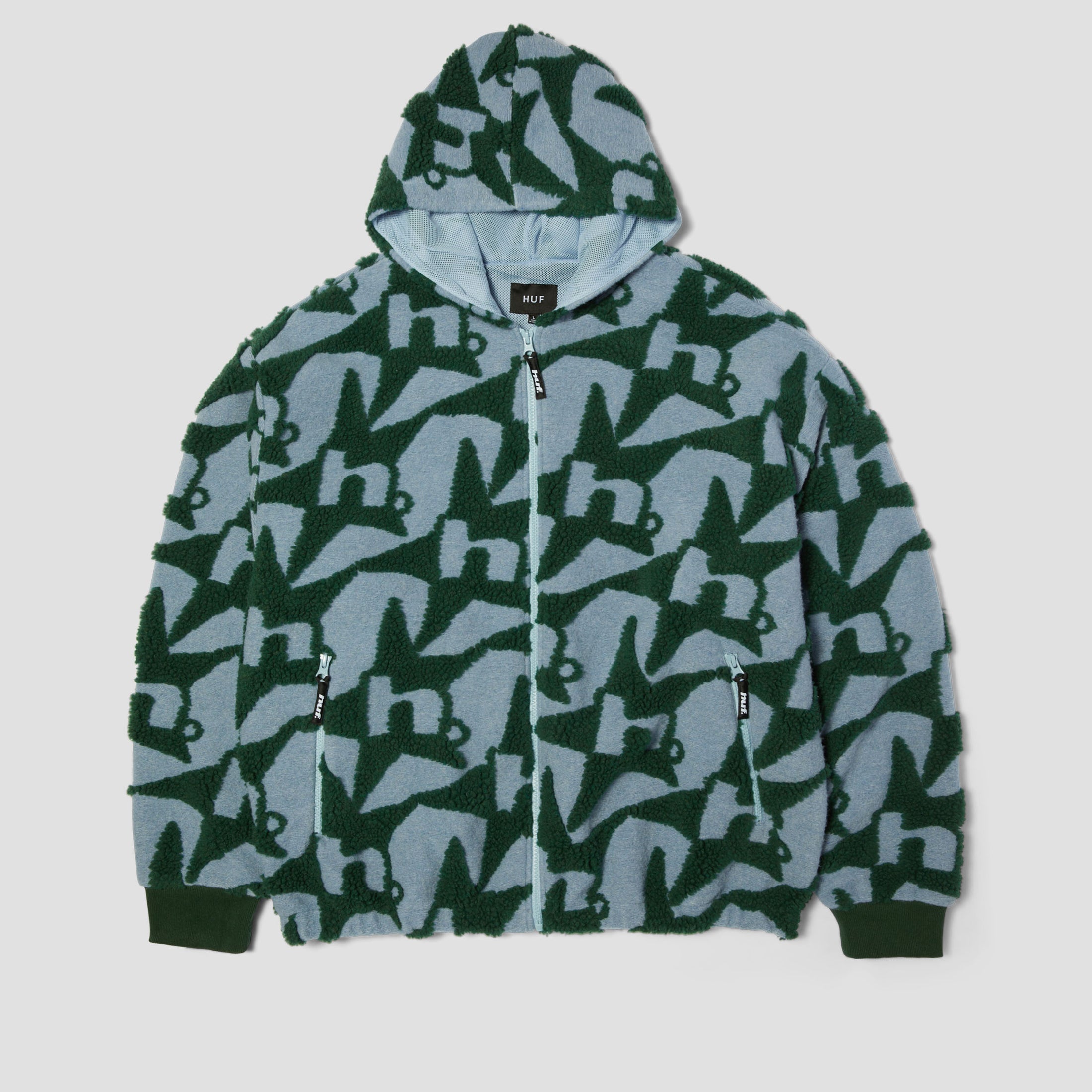 HUF H Star Repeat High Pile Jacket Ice Blue