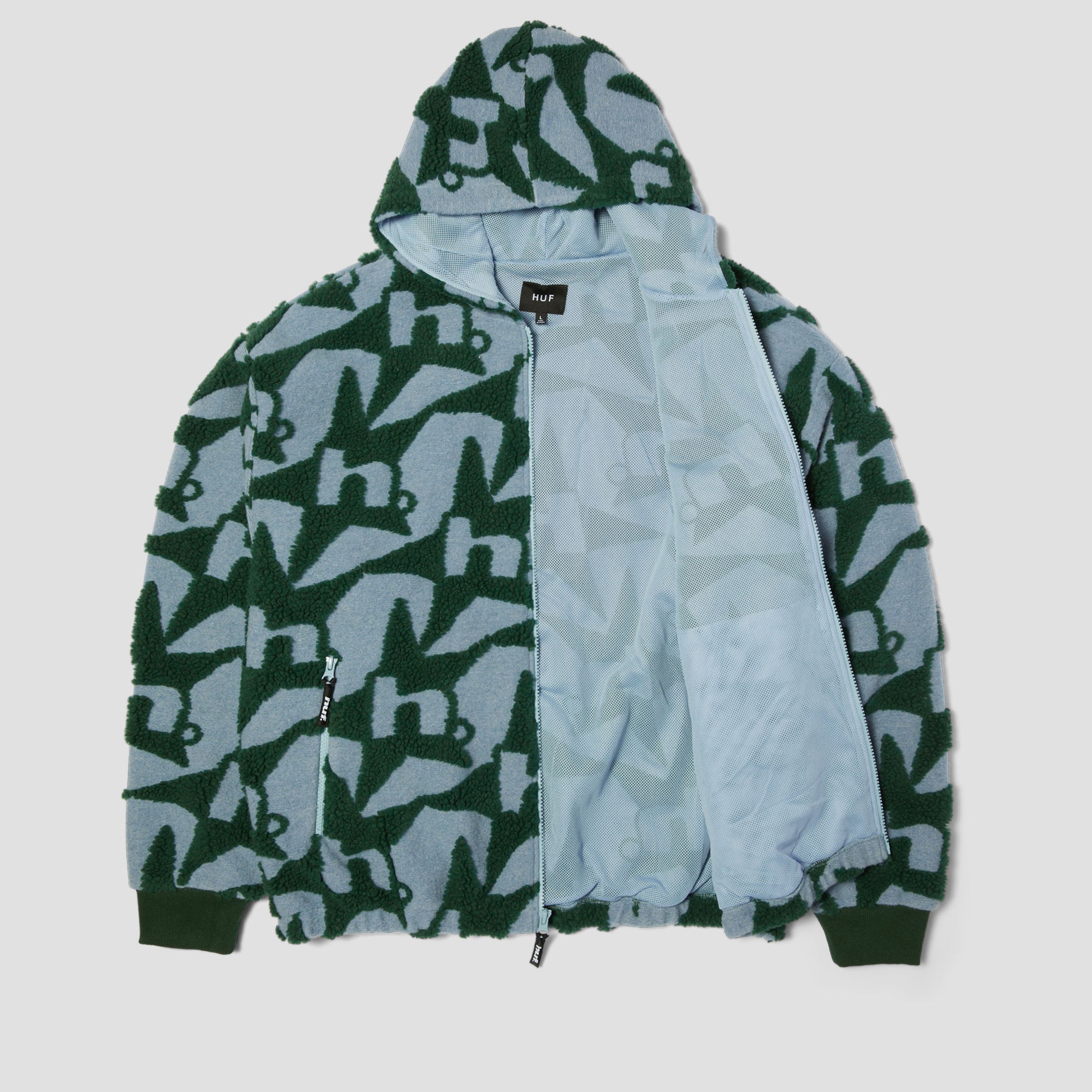 HUF H Star Repeat High Pile Jacket Ice Blue