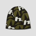 Load image into Gallery viewer, HUF H Star Repeat Skull Beanie Olive
