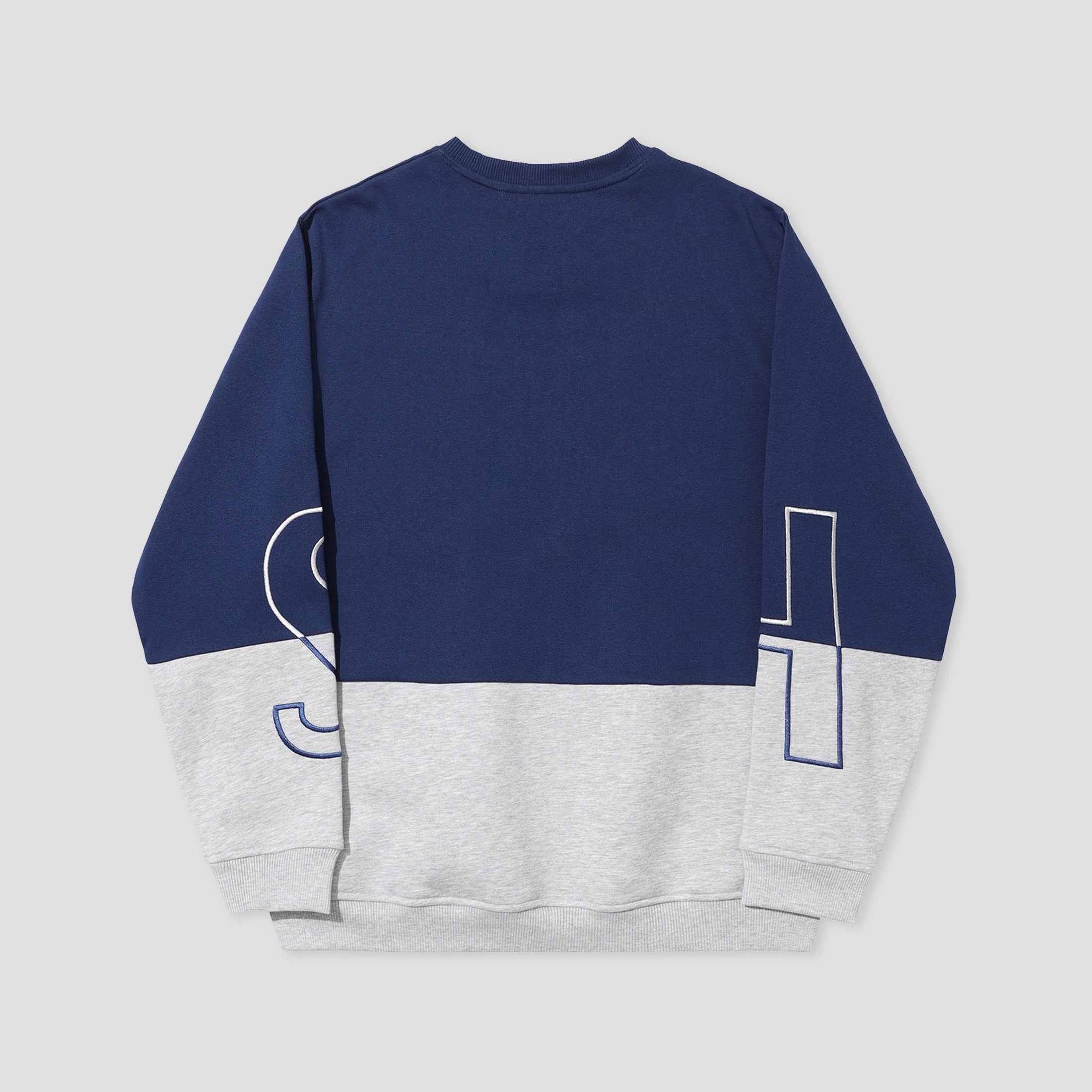 Helas Negative Crewneck Heather Grey/Navy