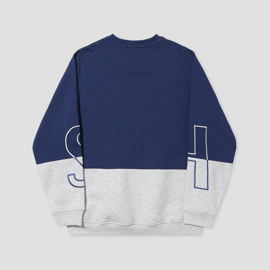 Helas Negative Crewneck Heather Grey/Navy