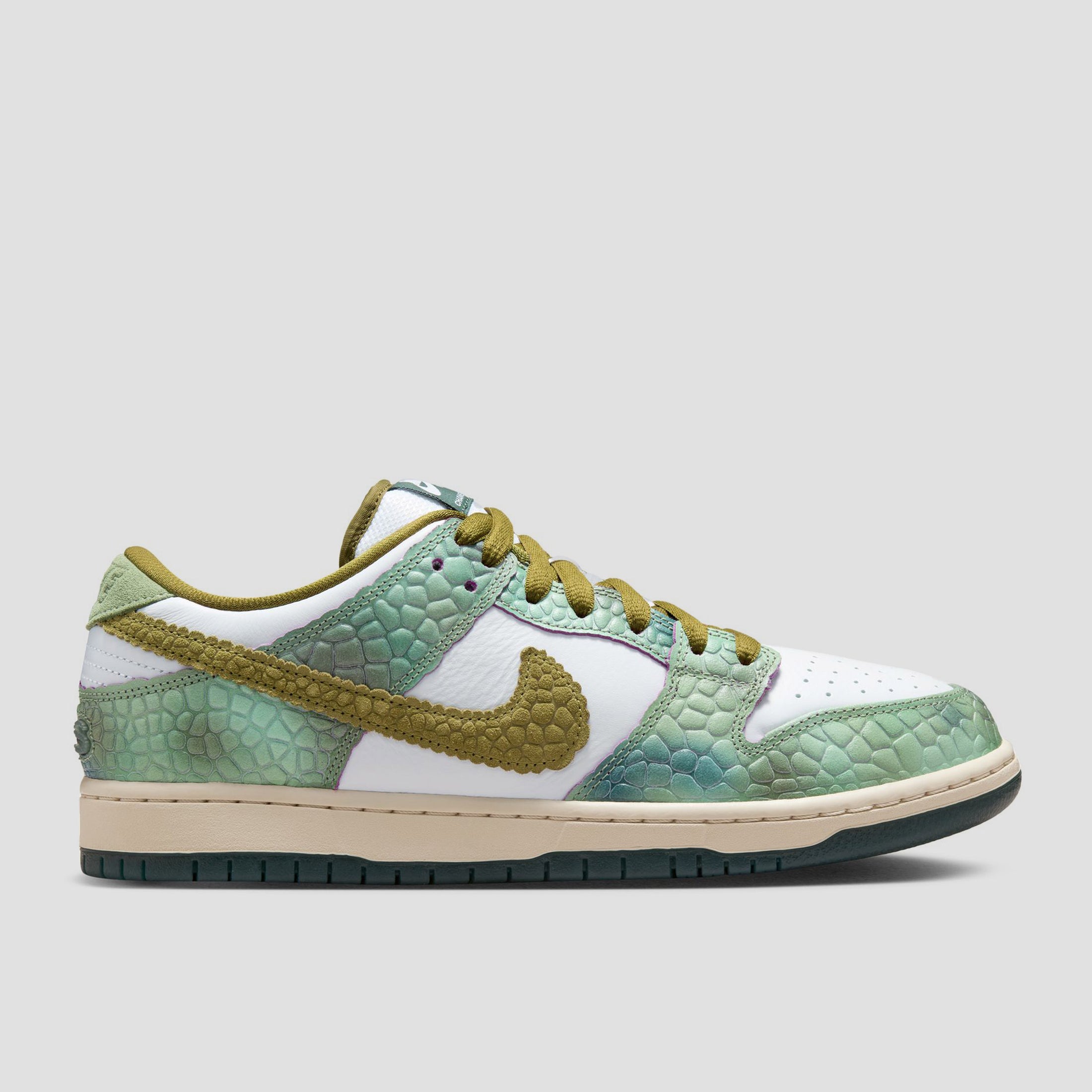 Nike SB Dunk Low Pro Alexis Skate Shoes Oil Green Desert Moss White