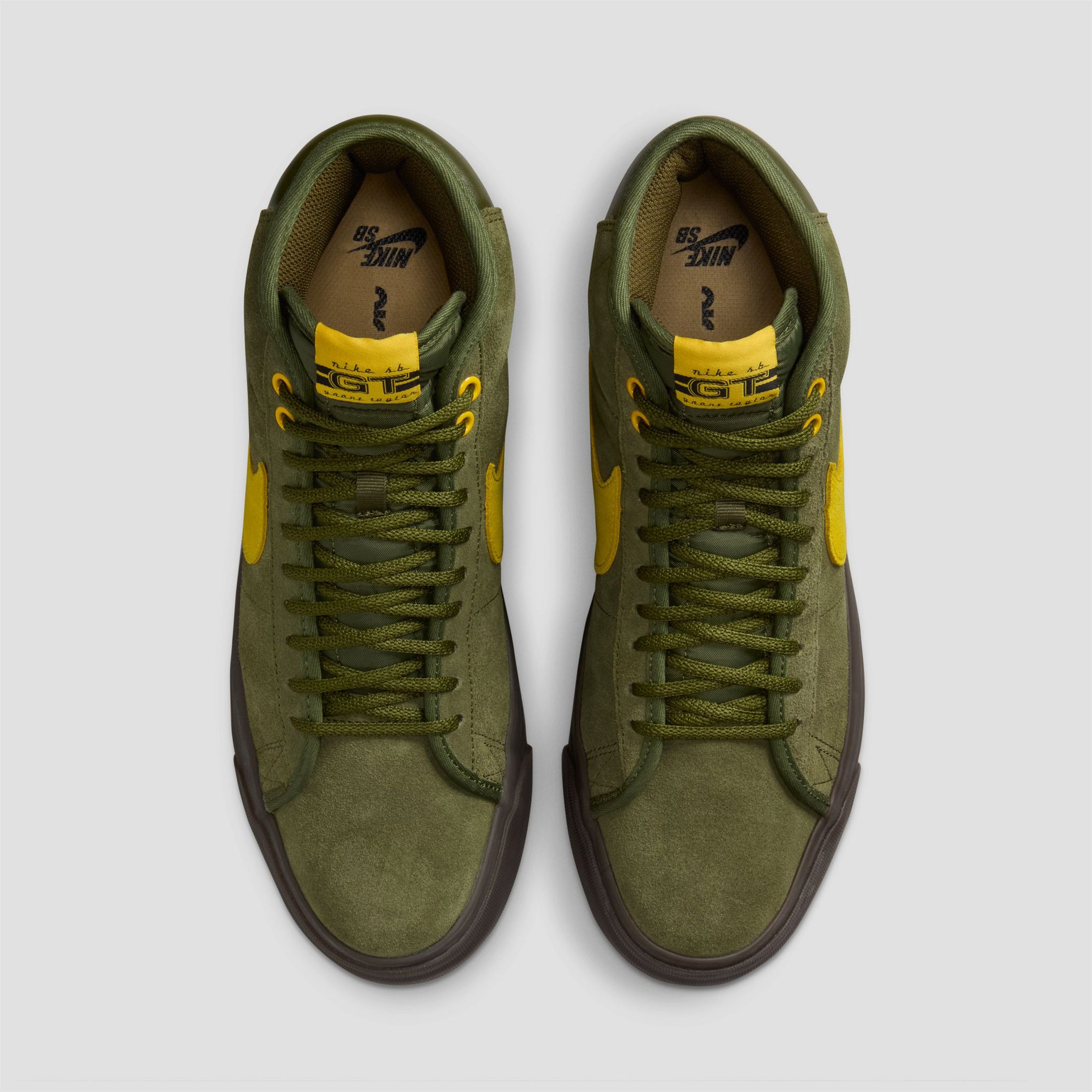 Nike SB Blazer Mid x Anti Hero Skate Shoes Rough Green Amarillo
