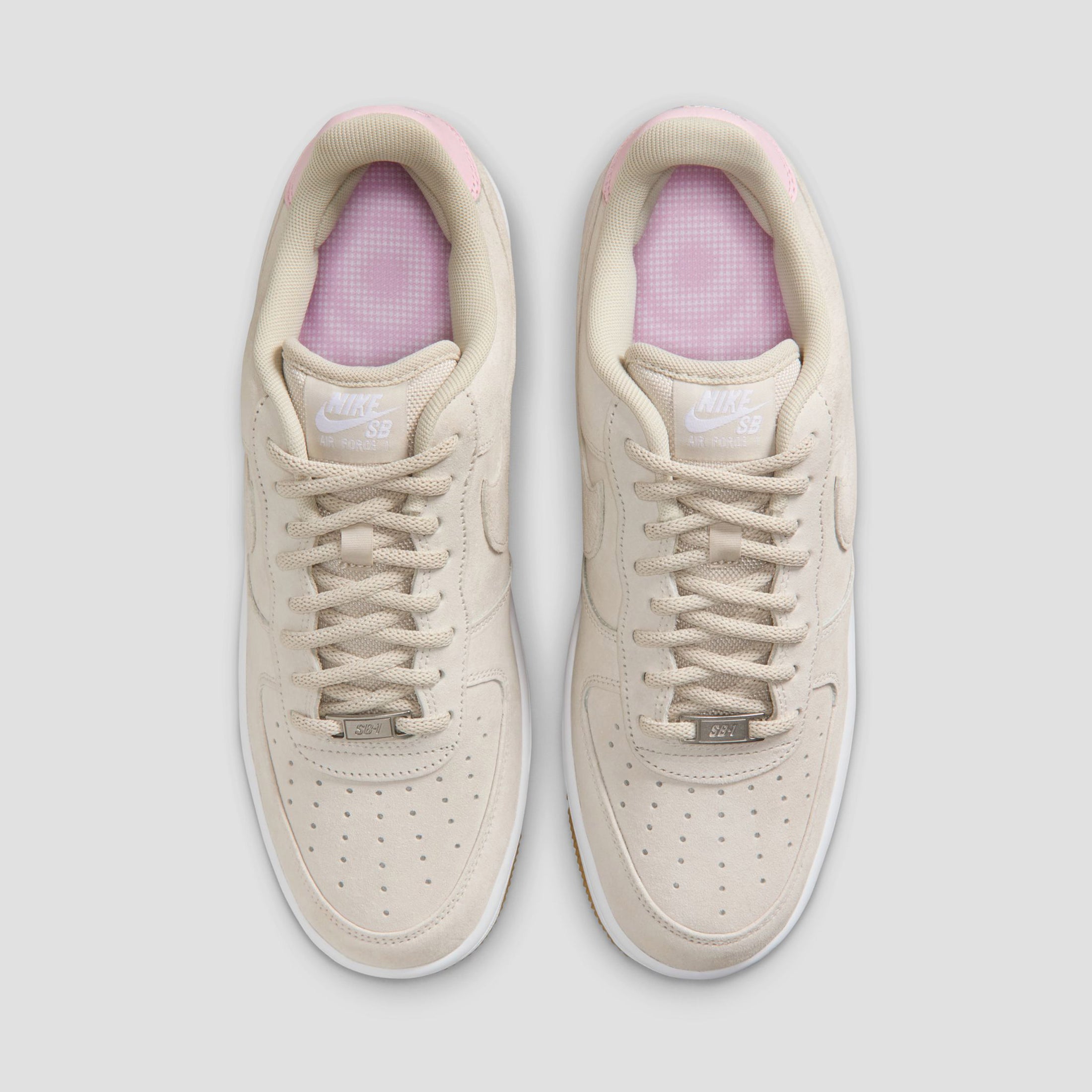 Nike SB Air Force 1 Skate Shoes Light Orewood Brown / White