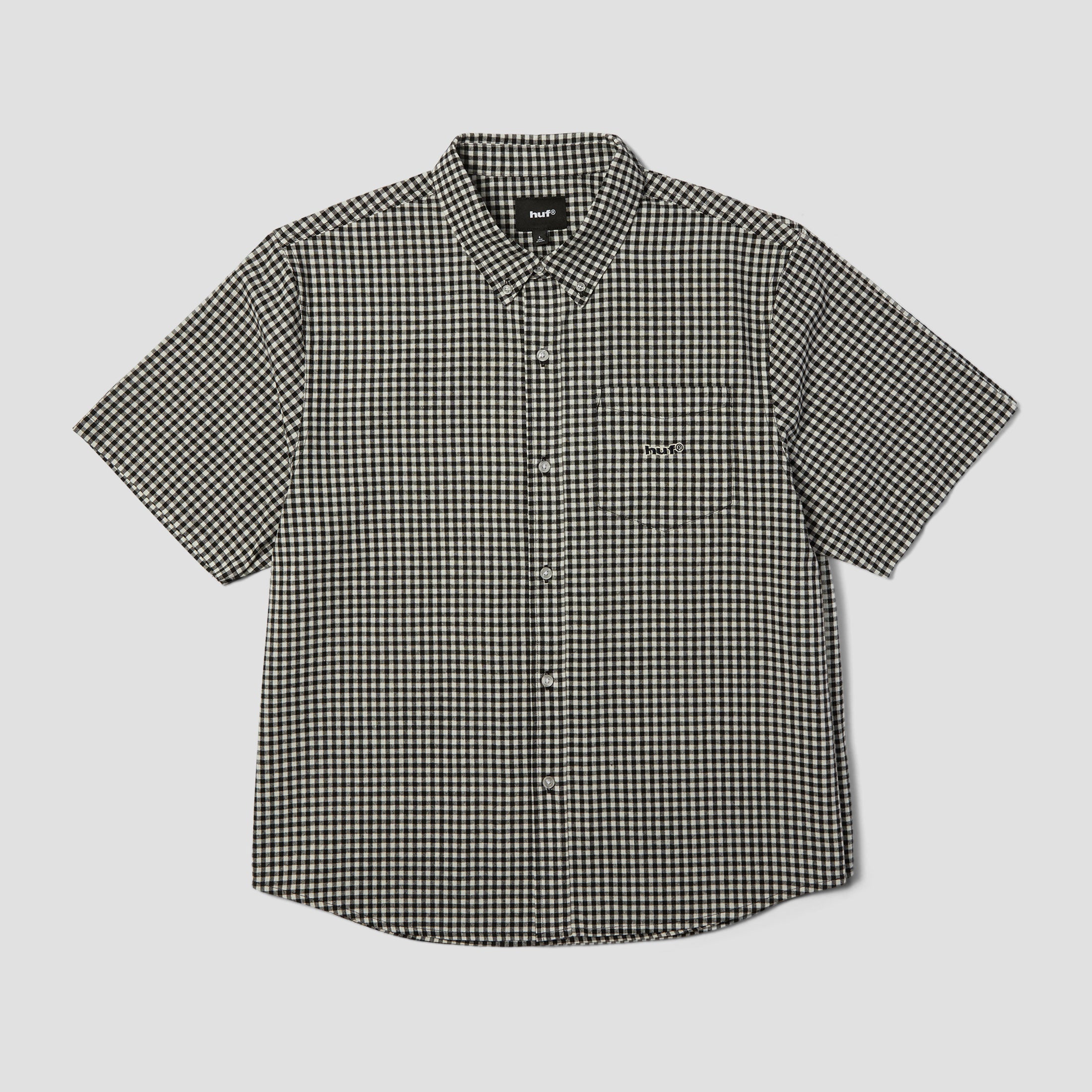 HUF 89 Micro Gingham Shortsleeve Oxford Shirt Black / White