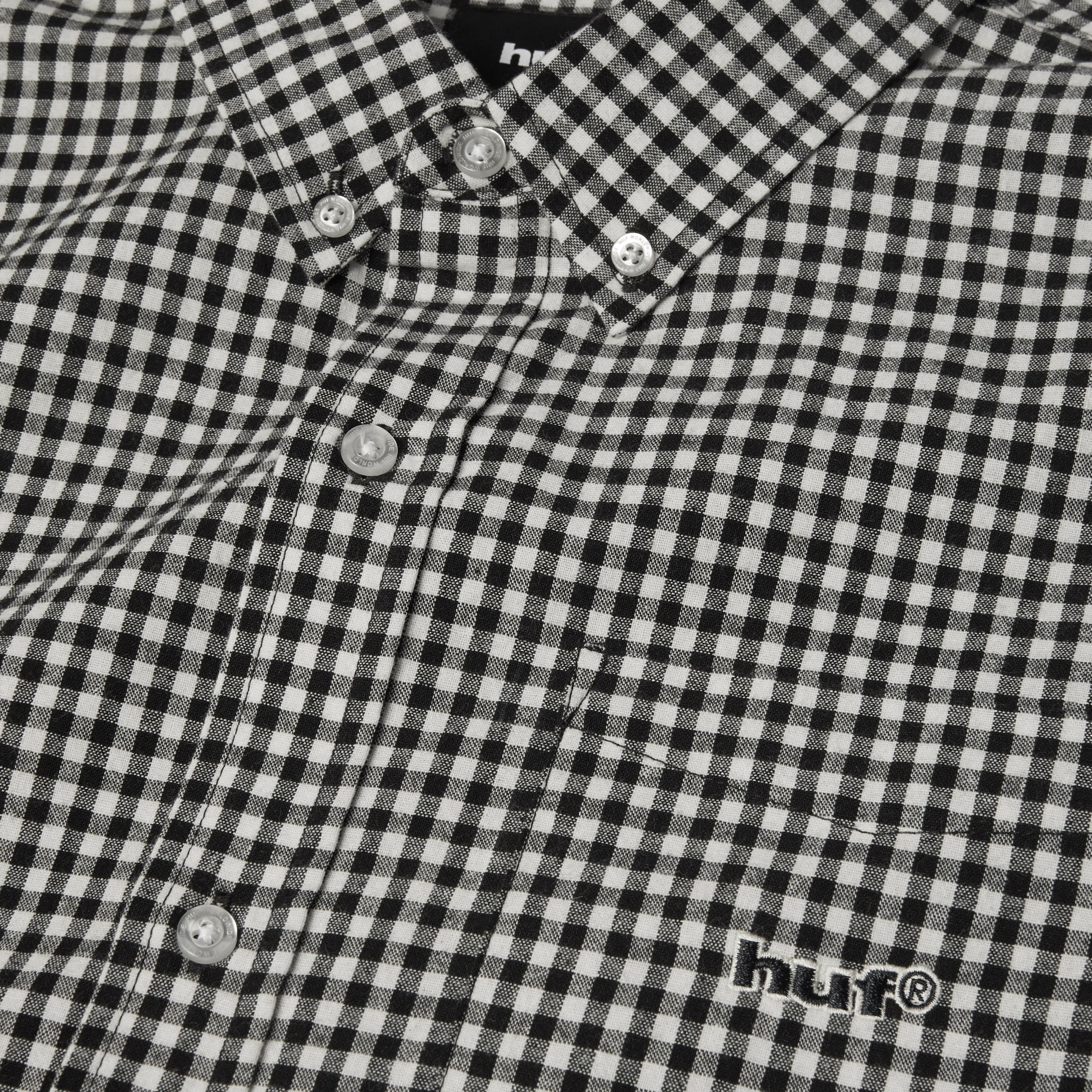 HUF 89 Micro Gingham Shortsleeve Oxford Shirt Black / White