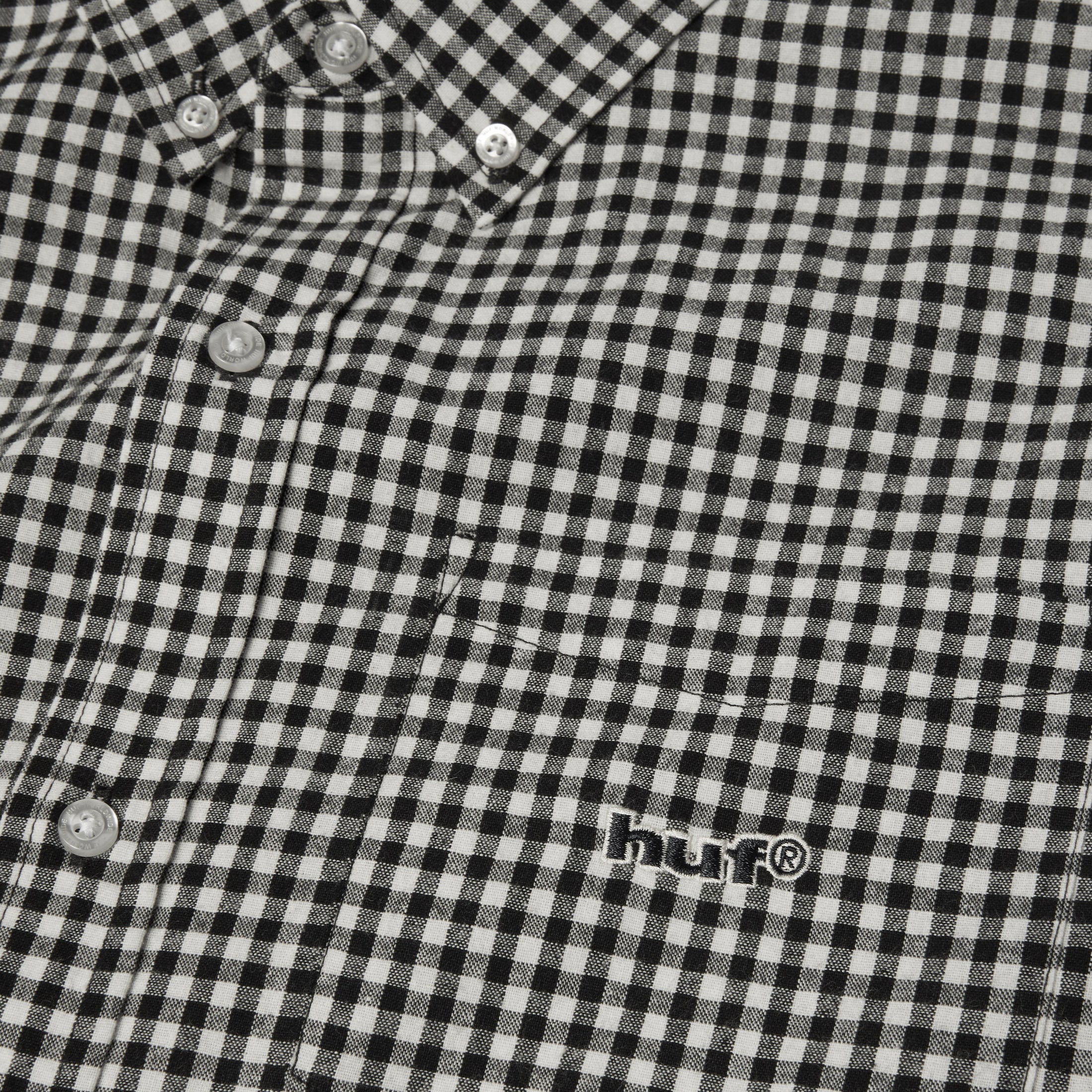 HUF 89 Micro Gingham Shortsleeve Oxford Shirt Black / White