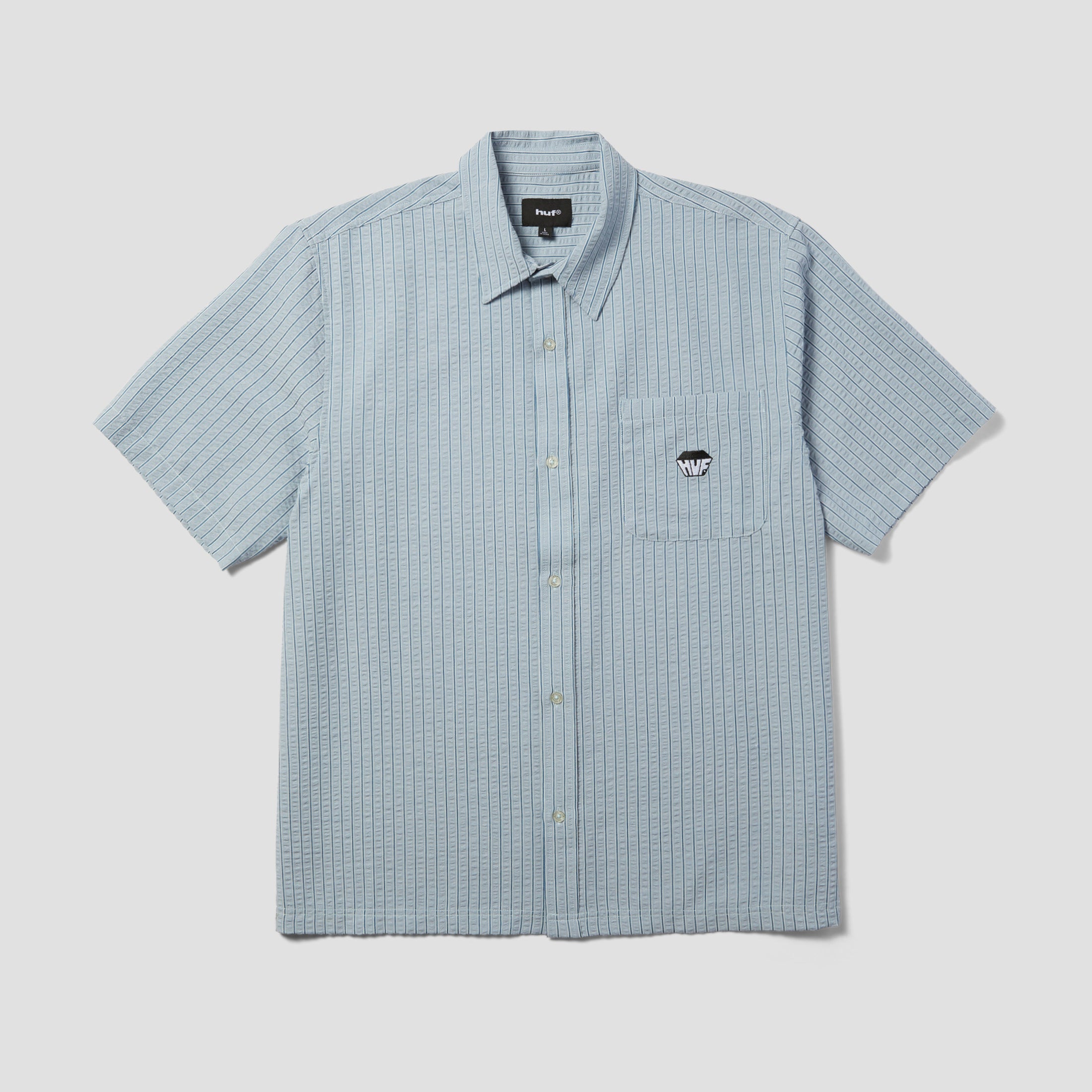 HUF Big Block Striped Shortsleeve Shirt Light Blue