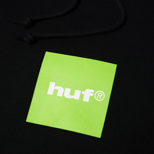 HUF Box Logo Pullover Hoodie Black / Huf Green