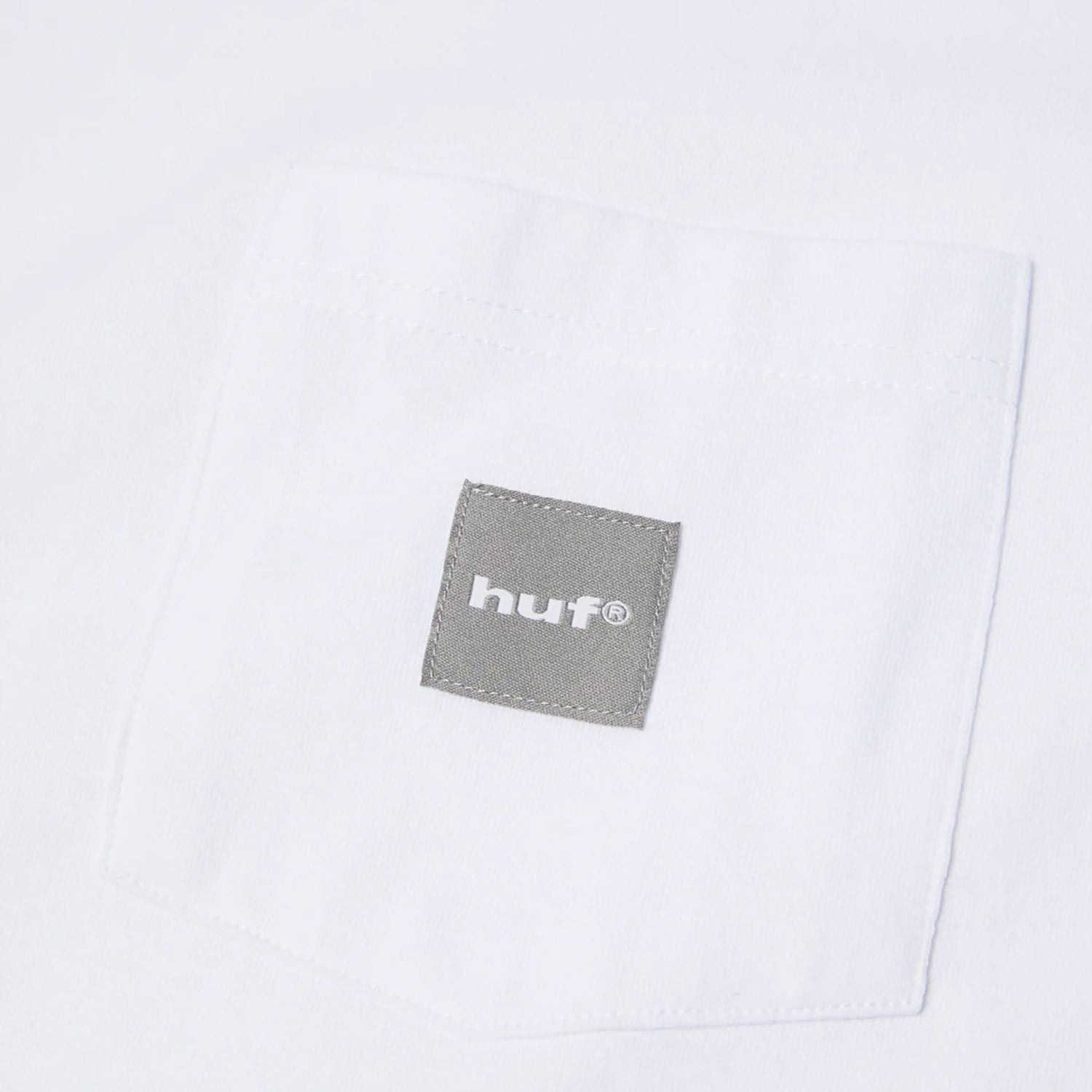 HUF Box Logo Shortsleeve Pocket T-Shirt White / Grey