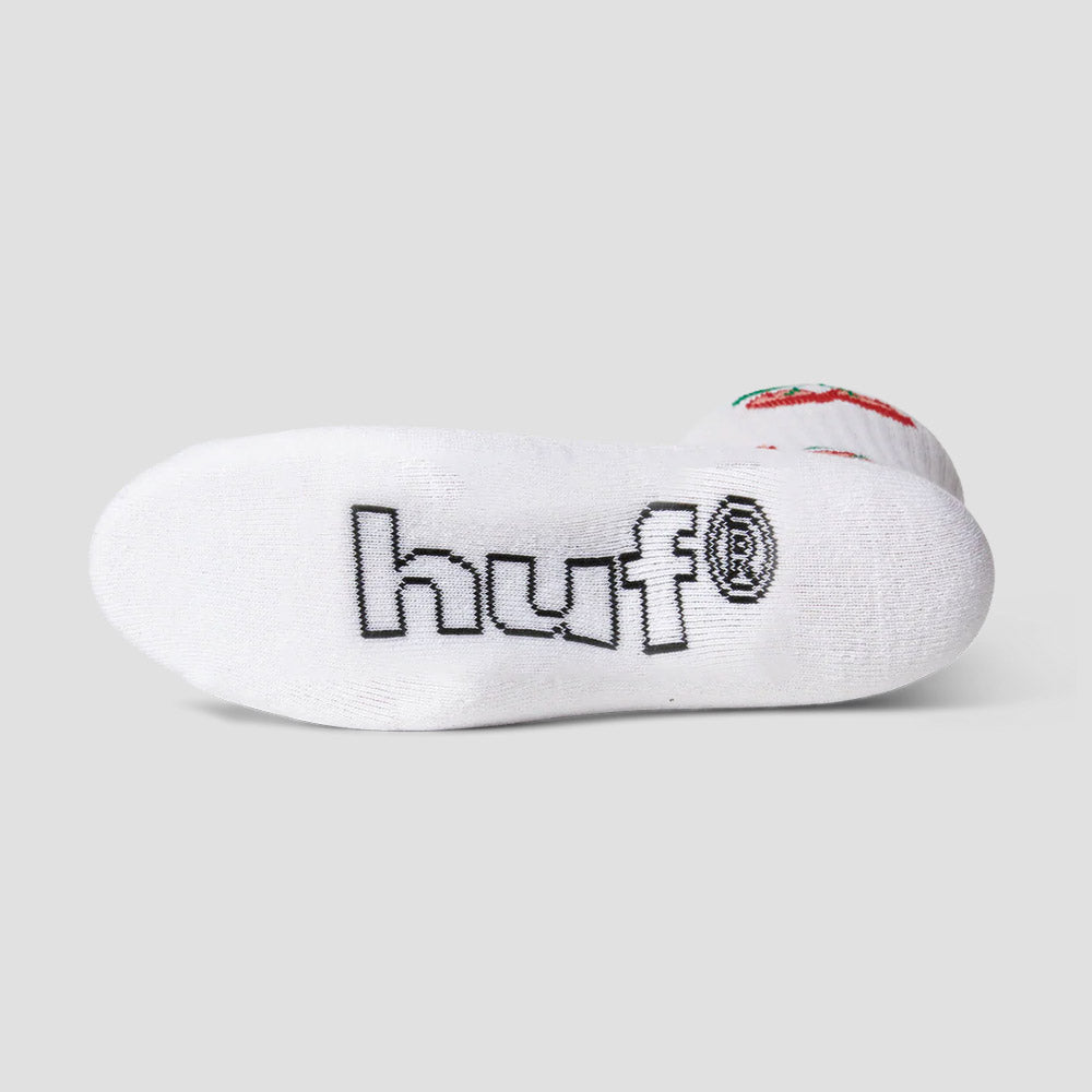 HUF Cherry Bomb Crew Sock White
