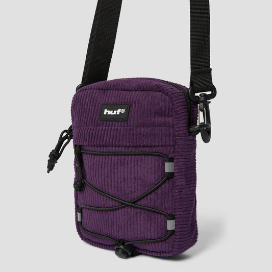 HUF Corduroy Bowery Side Bag Dark Berry