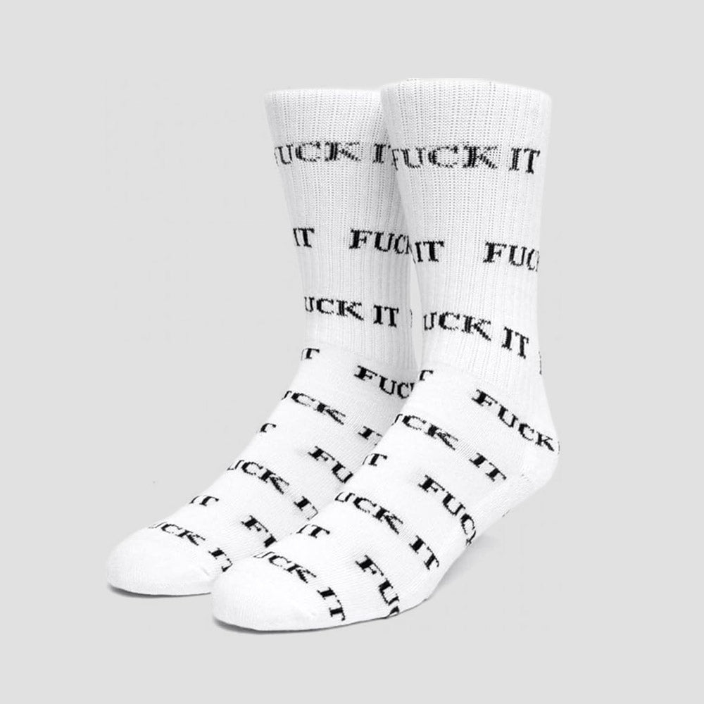 HUF Fuck It Socks White