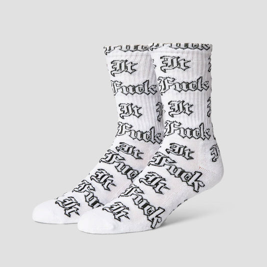 HUF Fuck It Old English Sock White
