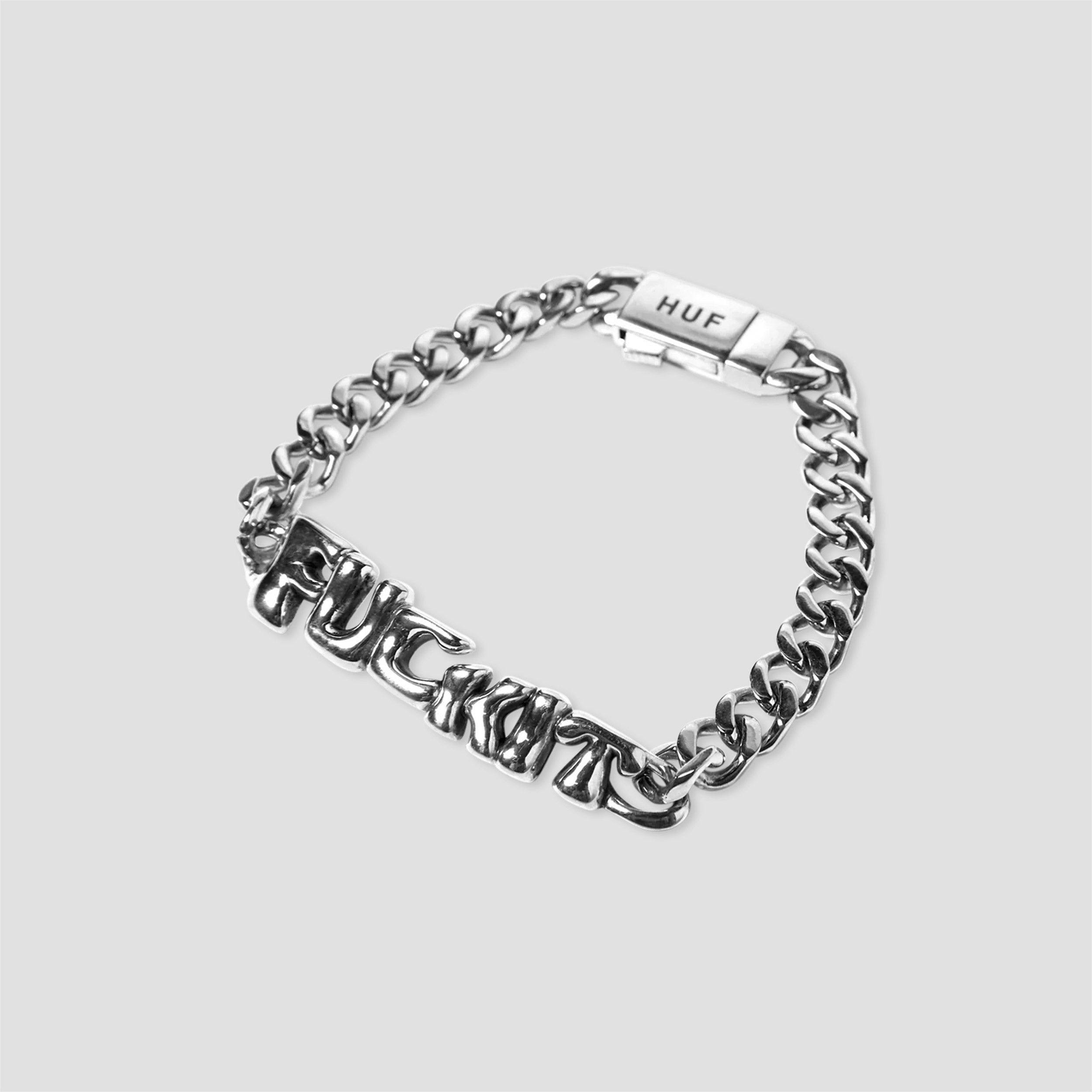 HUF Fuck It Warped Id Bracelet Silver – Slam City Skates