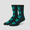 Load image into Gallery viewer, HUF Green Budderfly Sock Forest Green
