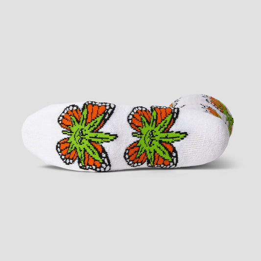 HUF Green Budderfly Sock White