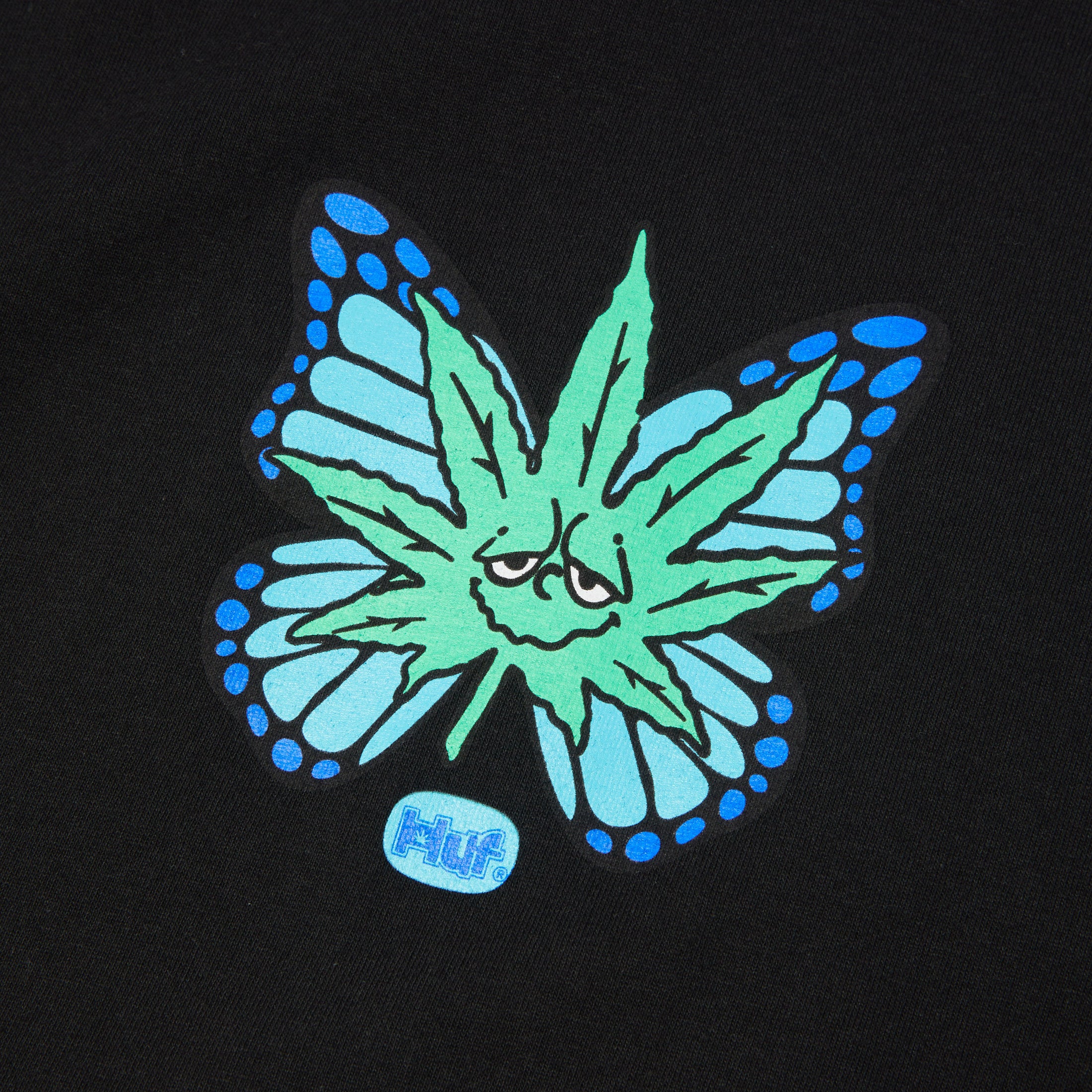 HUF Green Budderfly T-Shirt Black
