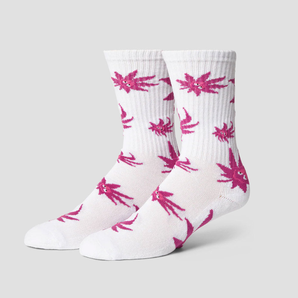 HUF Green Buddy Exhale Sock White
